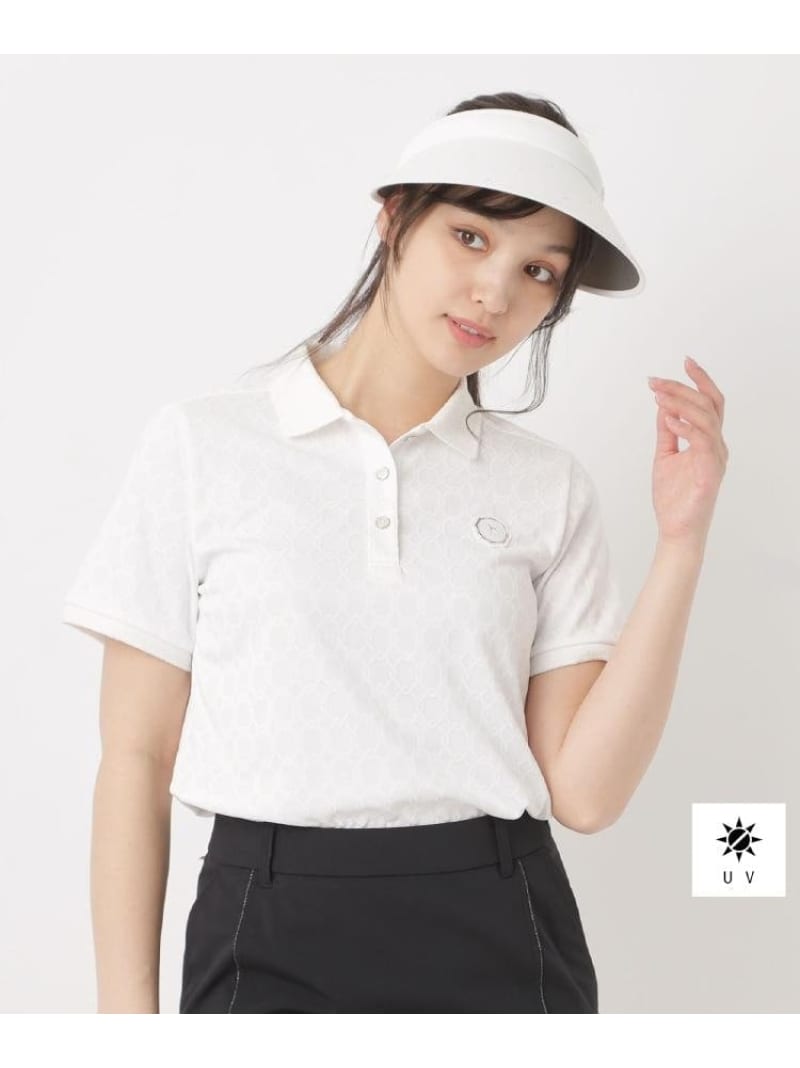 【SALE／40%OFF】【UVカット】3Dジャカード半袖ポロシャツ adabat アダバット トップス ポロシャツ ネイビー パープル ホワイト【RBA_E】【送料無料】[ Fashion]｜WORLD ONLINE STORE店