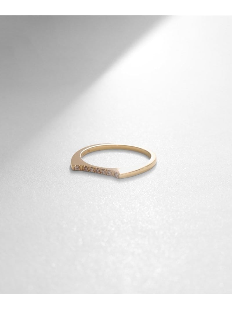 K10ダイヤモンド スランティング リング COCOSHNIK ココシュニック アクセサリー・腕時計 リング・指輪 イエロー【送料無料】[ Fashion]