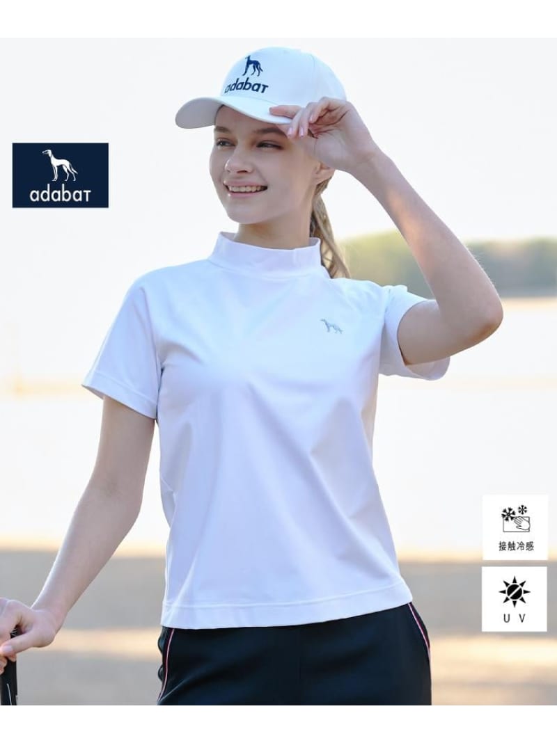 【SALE／40%OFF】【ADABAT NAVY】UVカット/接触冷感 クールナイロンモックT adabat アダバット トップス カットソー・Tシャツ ホワイト ブラック【RBA_E】【送料無料】[ Fashion]｜WORLD ONLINE STORE店