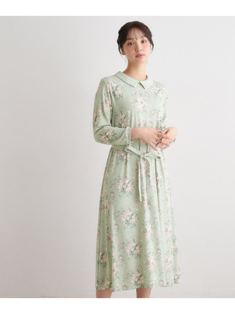 【SALE／50%OFF】【洗える/プルオーバー原材料/同柄科目あり】サトクリフ チューリップス柄衣装 LAURA ASHLEY ローラ アシュレイ 衣装・御召しもの 余分の物の衣装・御召しもの 緑であること 青み【RBA_E】【貨物輸送無料】[ Fashion]