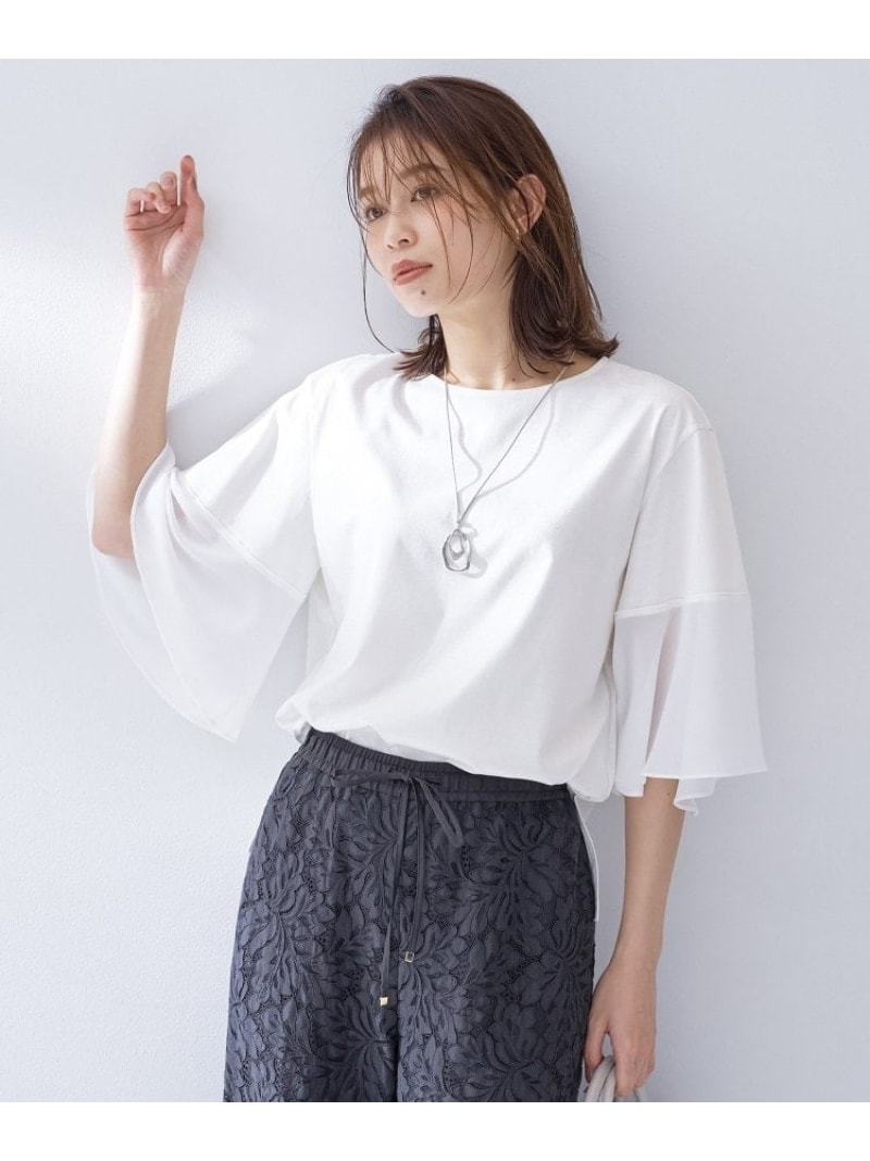 【SALE／10%OFF】【洗える/割れ易い見せかけ】袖シアープルオーバー UNTITLED アンかた書き トップス カットソー・ティーシャツ 緑であること 白いこと 薄墨色 黒いこと【RBA_E】【貨物輸送無料】[ Fashion]
