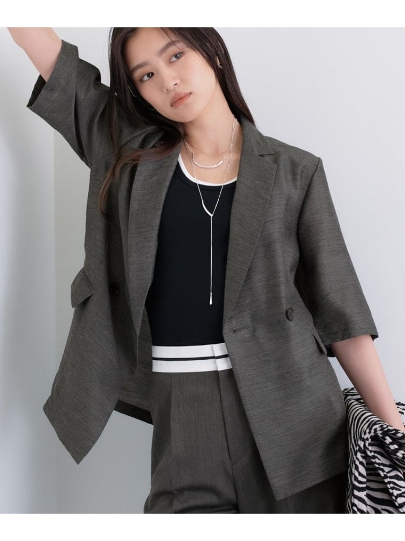【SALE／60%OFF】ライトダブルジャケット INDIVI インディヴィ ジャケット・アウター テーラードジャケット・ブレザー グレー【RBA_E】【送料無料】[ Fashion]