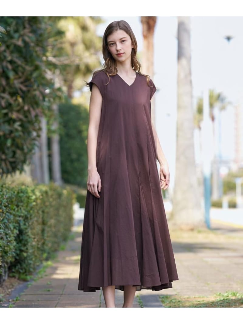【きれいめ/ウォッシャブル】コットンローンフレンチスリーブワンピ DRESSTERIOR ドレステリア ワンピース・ドレス その他のワンピース・ドレス ブルー オレンジ ブラウン【先行予約】*【送料無料】[ Fashion]