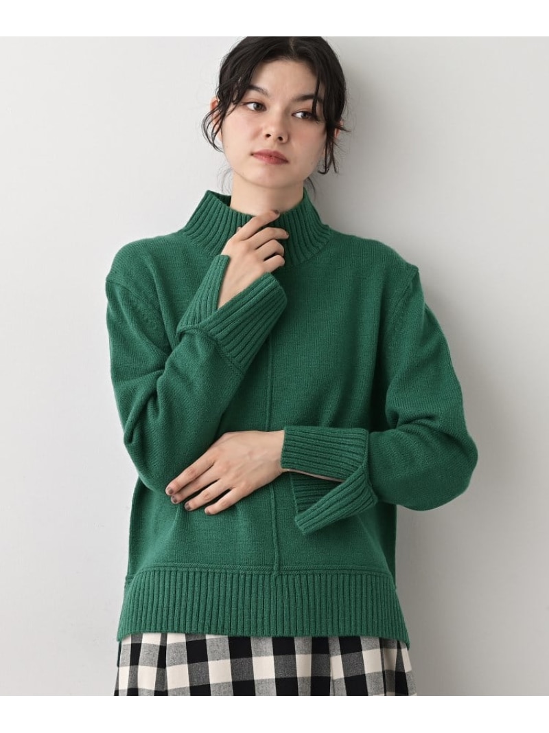 【SALE／30%OFF】【洗える】センタータックラインハイネックニット Dessin デッサン トップス ニット ネイビー レッド グレー グリーン【RBA_E】【送料無料】[ Fashion]