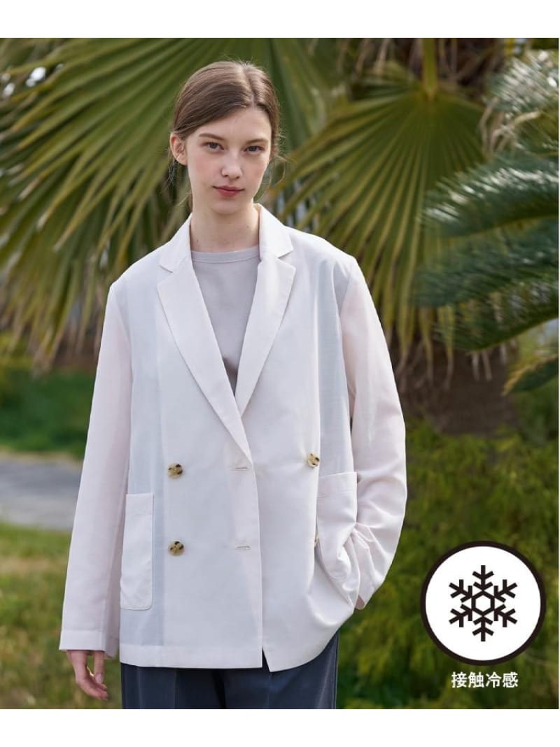 【接触冷感・防シワ機能・ウォッシャブル】クールタッチ リネンブレンドシアージャケット DRESSTERIOR ドレステリア ジャケット・アウター テーラードジャケット・ブレザー ベージュ ブラック【先行予約】*【送料無料】[ Fashion]