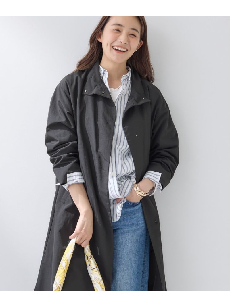 【SALE／30%OFF】【撥水/軽量】ミニマル スタンドカラーコート INDIVI インディヴィ ジャケット・アウター その他のジャケット・アウター グリーン ベージュ ブラック【RBA_E】【送料無料】[ Fashion]