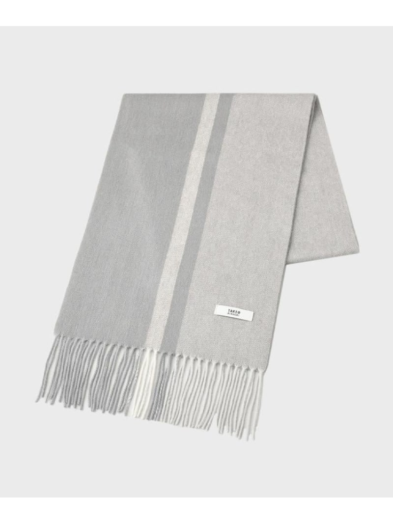 【SALE／30%OFF】【ラッピング巾着セット】カシミヤブレンドパネルマフラー TAKEO KIKUCHI タケオキクチ ファッション雑貨 マフラー・ストール・ネックウォーマー グレー ブラック ネイビー【RBA_E】【送料無料】[ Fashion]