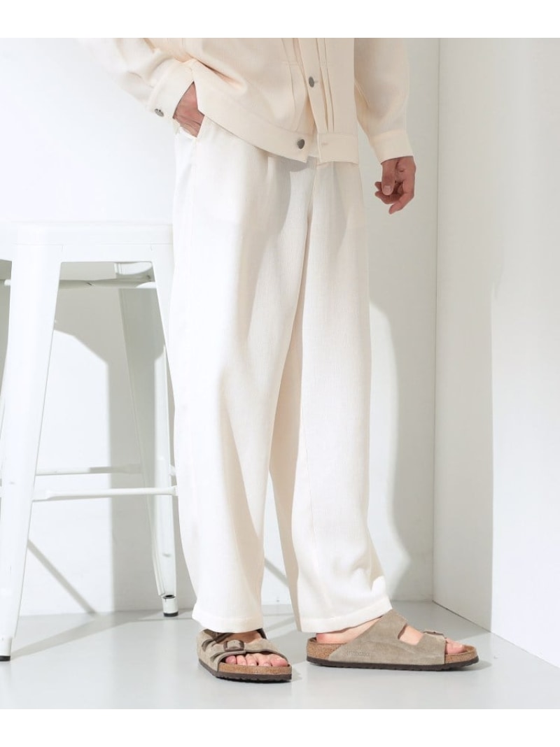 【SALE／5%OFF】パナマメッシュ ワイドイージーパンツ 洗濯機OK/セットアップ可 THE SHOP TK ザ ショップ ティーケー パンツ その他のパンツ ブラック ホワイト【RBA_E】【送料無料】[ Fashion]
