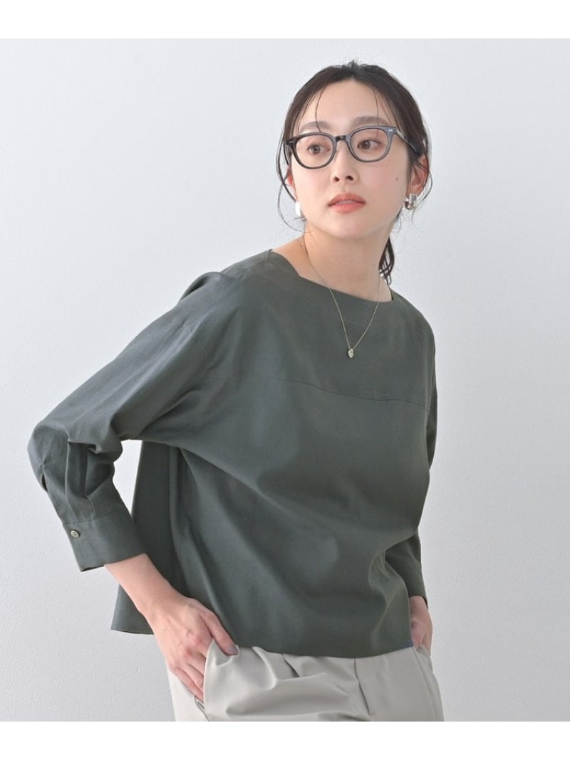 【洗える/6分袖】ボートネックブラウス UNTITLED アンタイトル トップス シャツ・ブラウス グレー ホワイト ベージュ イエロー【送料無料】[ Fashion]