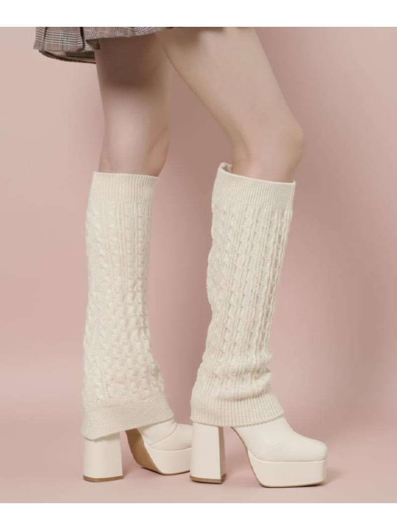 【ラク盛り/ロングブーツ】リピーター続出/脚長美脚 2WAYニットカバーレイヤーロングブーツ ESPERANZA エスペランサ シューズ・靴 ブーツ ホワイト ベージュ ブラック【送料無料】[ Fashion]