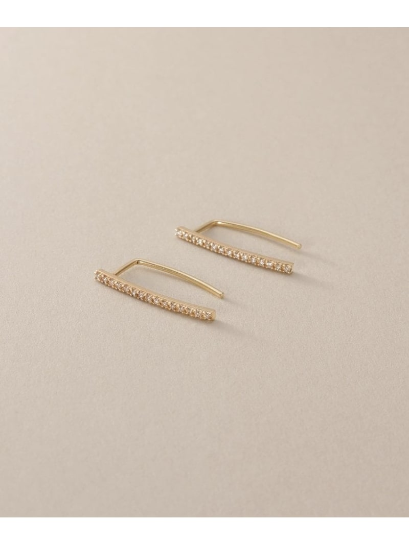 K10ダイヤモンド カーブライン フックピアス COCOSHNIK ココシュニック アクセサリー・腕時計 ピアス ゴールド【送料無料】[ Fashion]｜WORLD ONLINE STORE店