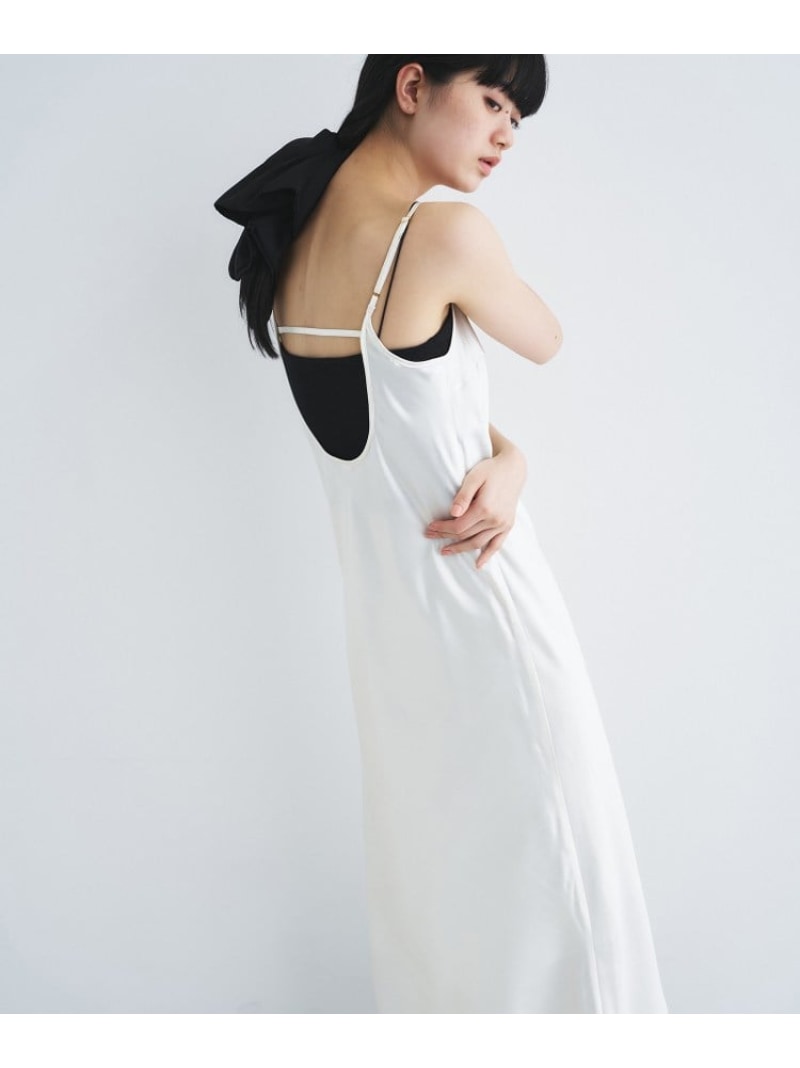 satin cami dress CODE A コードエー ワンピース・ドレス ワンピース ホワイト ブラック【送料無料】[ Fashion]｜WORLD ONLINE STORE店
