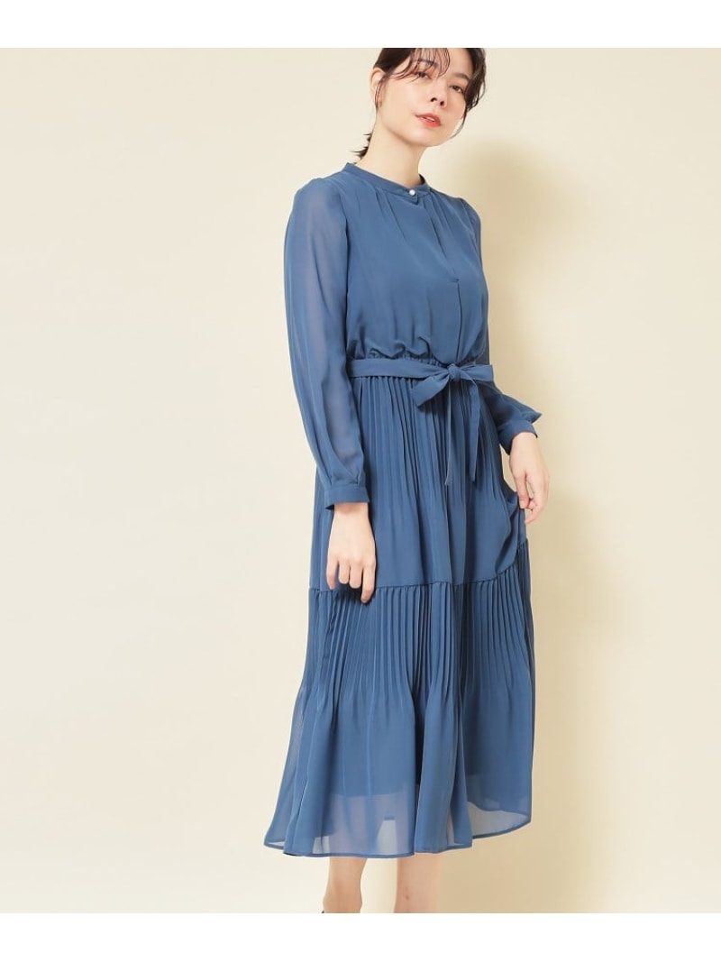 【SALE／40%OFF】【S~Lサイズ/セレモニーにも】プリーツワンピース SunaUna スーナウーナ ワンピース・ドレス その他のワンピース・ドレス ブルー ネイビー【RBA_E】【送料無料】[ Fashion]｜WORLD ONLINE STORE店