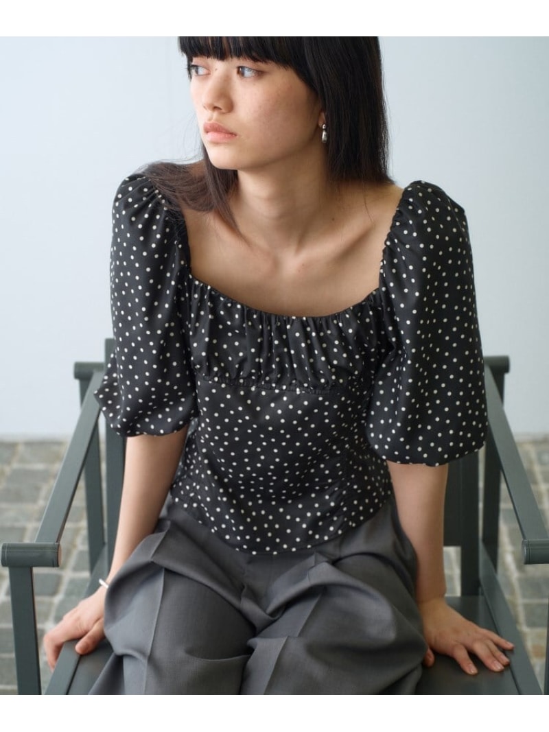 【SALE／50%OFF】polka dot blouse CODE A コードエー トップス シャツ・ブラウス ブラック【RBA_E】【送料無料】[ Fashion]｜WORLD ONLINE STORE店
