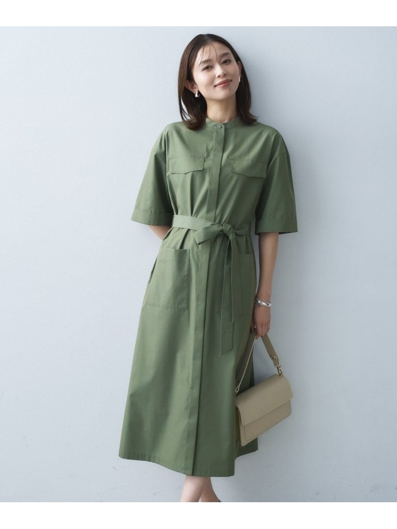 【洗える/前開きボタン】シャンブレーシャツワンピース UNTITLED アンタイトル ワンピース・ドレス その他のワンピース・ドレス ネイビー カーキグリーン【送料無料】[ Fashion]