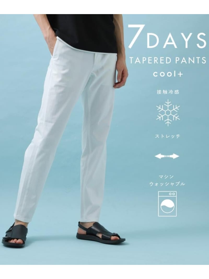 【ひんやり快適ビジネス兼用パンツ】7DAYSパンツ COOL 接触冷感/ストレッチ/ON・OFF兼用 THE SHOP TK ザ ショップ ティーケー パンツ その他のパンツ グレー ホワイト ベージュ ブラック【先行予約】*【送料無料】[ Fashion]