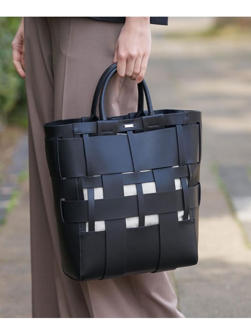 【SALE／30%OFF】ウーヴンレザートートバック DRESSTERIOR 御召しものテリア 御徒面子 トートバッグ 黒いこと【RBA_E】【貨物輸送無料】[ Fashion]