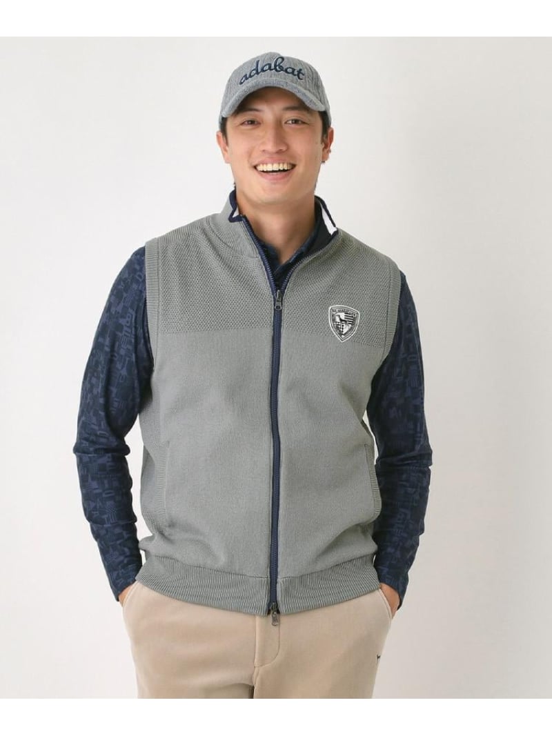 【SALE／44%OFF】エアーシャットリバーシブルニットベスト adabat アダバット トップス ベスト・ジレ グレー ブラック【RBA_E】【送料無料】[ Fashion]