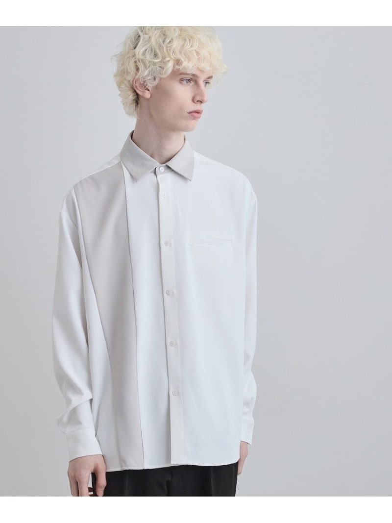 【SALE／30%OFF】パネルカット ジップシャツ tk.TAKEO KIKUCHI ティーケータケオキクチ トップス シャツ・ブラウス ホワイト ブラック【RBA_E】【送料無料】[ Fashion]