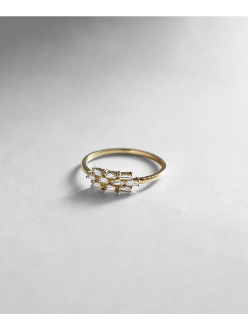 K18ダイヤモンド バゲットカットクラスター リング COCOSHNIK ココシュニック アクセサリー・腕時計 リング・指輪 イエロー【送料無料】[ Fashion]