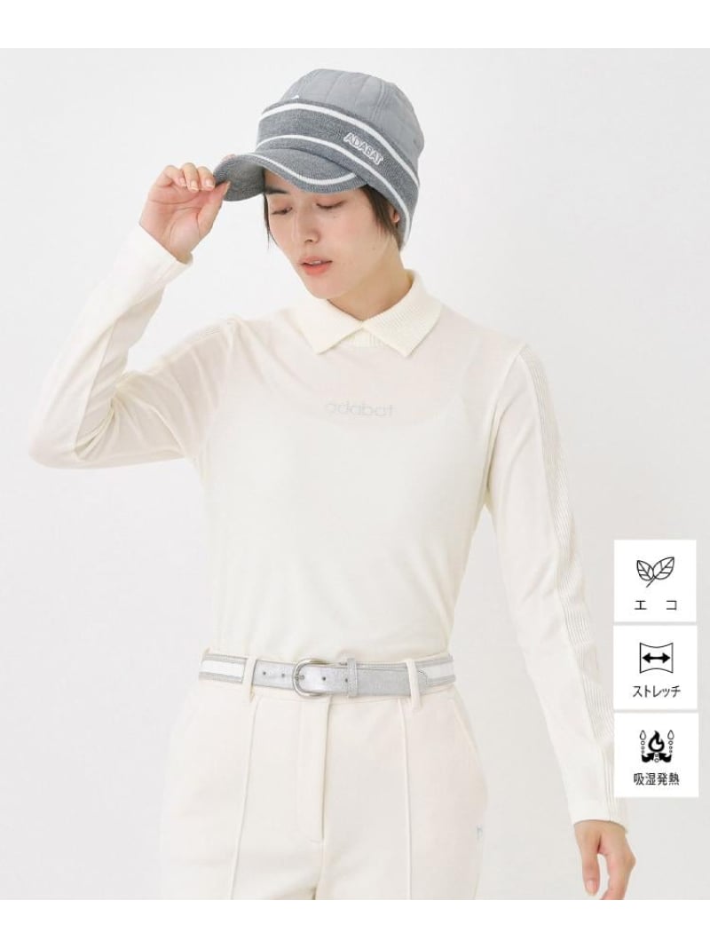【SALE／30%OFF】【吸湿発熱/ストレッチ/エコ】サーモスムーススプリットネックプルオーバー adabat アダバット トップス カットソー・Tシャツ ピンク ブルー ホワイト【RBA_E】【送料無料】[ Fashion]｜WORLD ONLINE STORE店