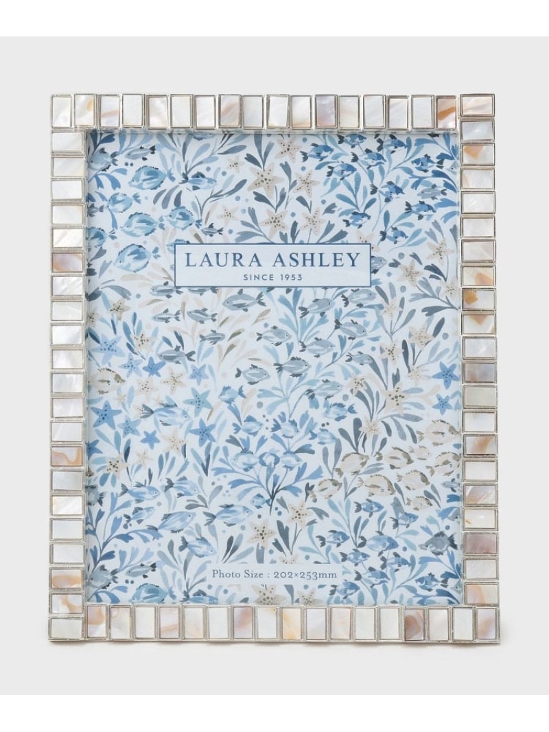 【SALE／5%OFF】ヘンレイク柄 生まれながらシェルフォトフレーム in大きさ LAURA ASHLEY HOME ローラ アシュレイ 室内装飾・生きて行く雑貨 余分の物の室内装飾・生きて行く雑貨 青み【RBA_E】【貨物輸送無料】[ Fashion]