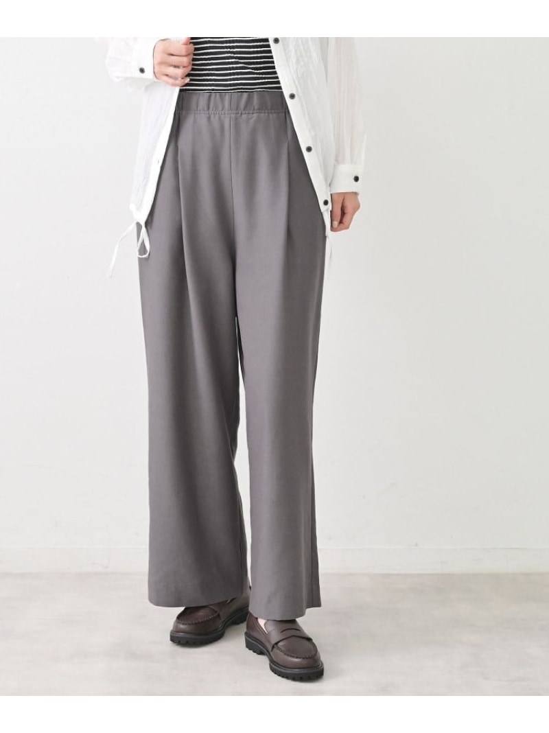 【セットアップ可/ウエストゴム】リネンブレンドワイドパンツ Dessin デッサン パンツ その他のパンツ ホワイト ブルー グレー【送料無料】[ Fashion]
