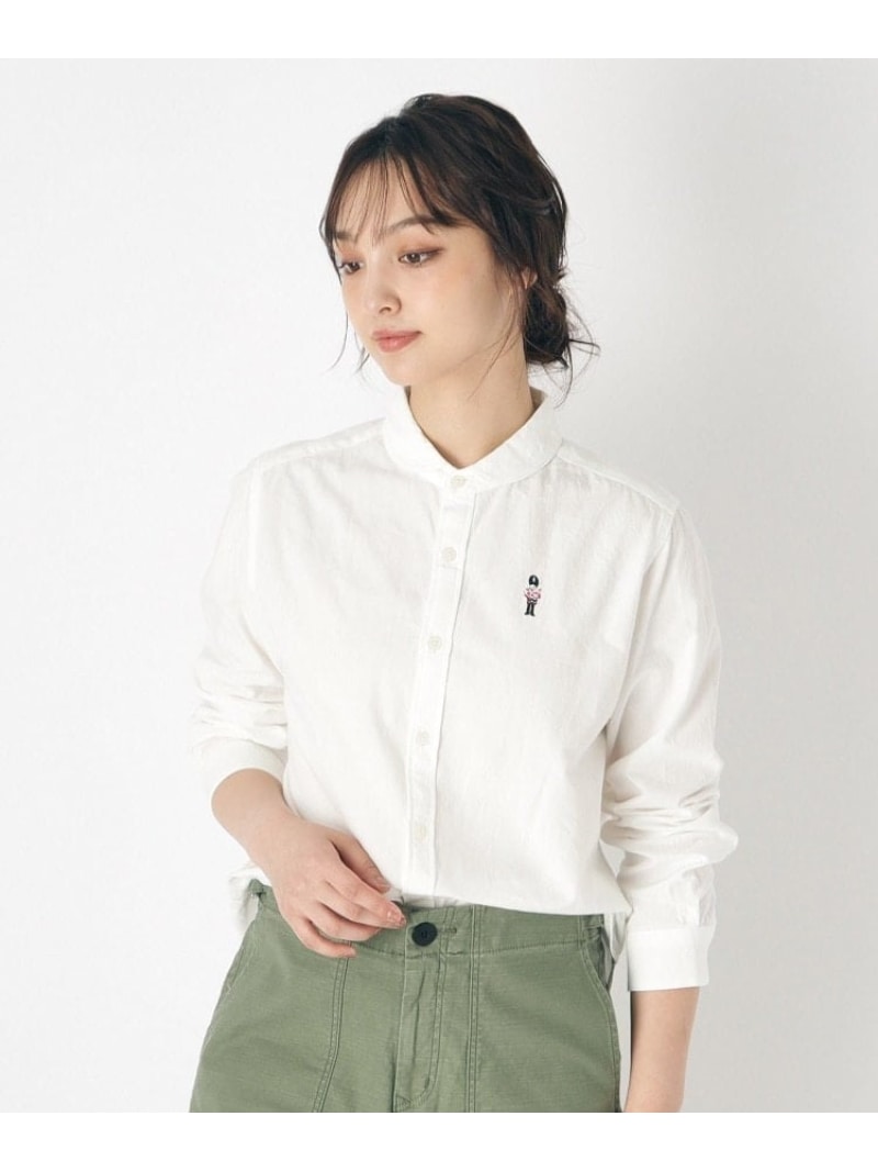 【SALE／5%OFF】【刺繍入り/日本製/ワンマイルウエア】ラウンドカラーシャツ LAURA ASHLEY HOME ローラ アシュレイ トップス シャツ・ブラウス ブルー ホワイト【RBA_E】【送料無料】[ Fashion]｜WORLD ONLINE STORE店