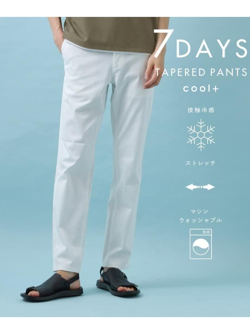 【ひんやり快適ビジネス兼用パンツ】7DAYSパンツ COOL 接触冷感/ストレッチ/ON・OFF兼用 THE SHOP TK ザ ショップ ティーケー パンツ その他のパンツ ネイビー ホワイト ブラック グレー【送料無料】[ Fashion]