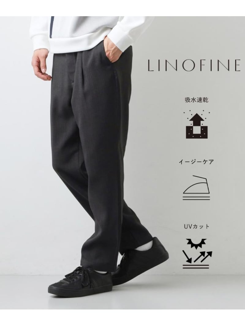 【LINO FINE】リネンライク イージースラックス 吸水速乾/イージーケア/UVカット/洗濯機OK THE SHOP TK ザ ショップ ティーケー パンツ その他のパンツ グレー ベージュ ブルー【送料無料】[ Fashion]