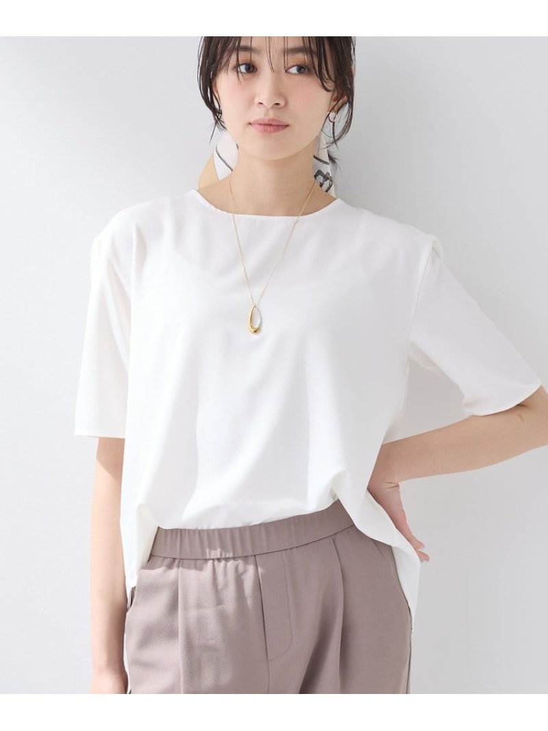 【SALE／30%OFF】【SETUP可能】エアリーバックシャンブラウス INDIVI インディヴィ トップス カットソー・Tシャツ ホワイト ブラック【RBA_E】【送料無料】[ Fashion]