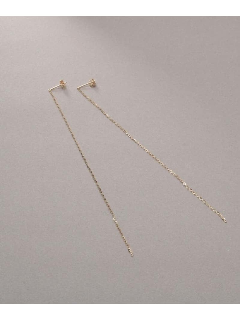 K10チェーンピアス フラッシュケーブル COCOSHNIK ONKITSCH ココシュニック オンキッチュ アクセサリー・腕時計 ピアス ゴールド【送料無料】[ Fashion]｜WORLD ONLINE STORE店