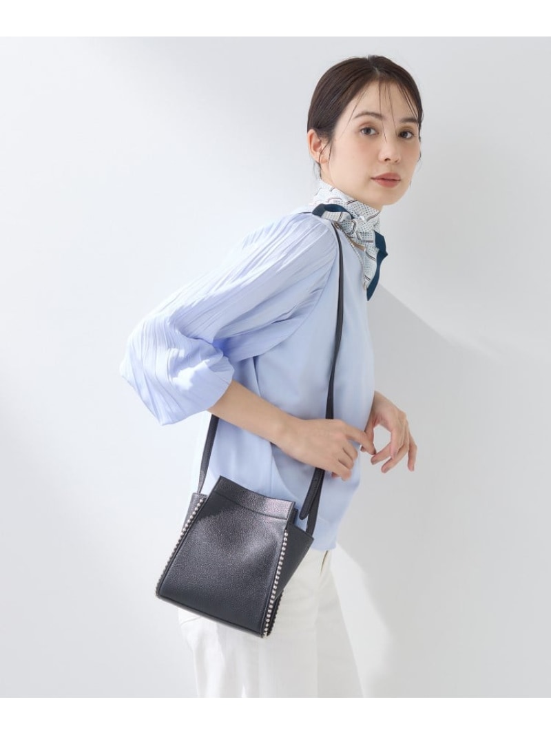 【SALE／5%OFF】【合皮】スタッズ風メタルポシェットバッグ INDIVI インディヴィ バッグ ショルダーバッグ グレー ブラック ブルー【RBA_E】【送料無料】[ Fashion]