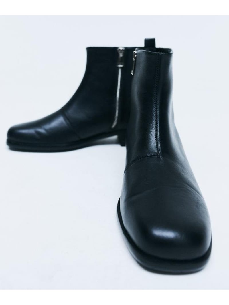 【SALE／10%OFF】【4cmヒール】サイドジップラウンドトゥブーツ/ジップアップ/ラウンドトゥ/ブーツ tk.TAKEO KIKUCHI ティーケータケオキクチ シューズ・靴 ブーツ ブラック【RBA_E】【送料無料】[ Fashion]｜WORLD ONLINE STORE店