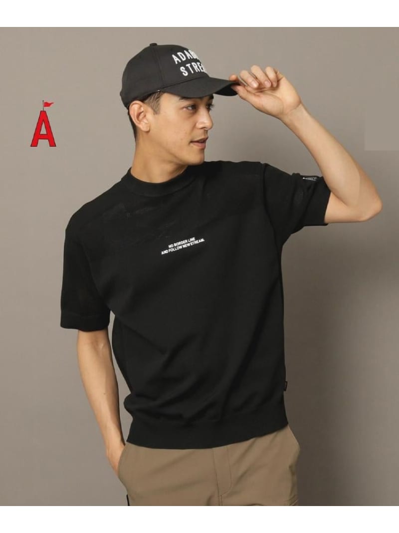 【SALE／30%OFF】半袖メッシュコンビニット ADABAT STREAM アダバット トップス ニット ピンク ブラック【RBA_E】【送料無料】[ Fashion]
