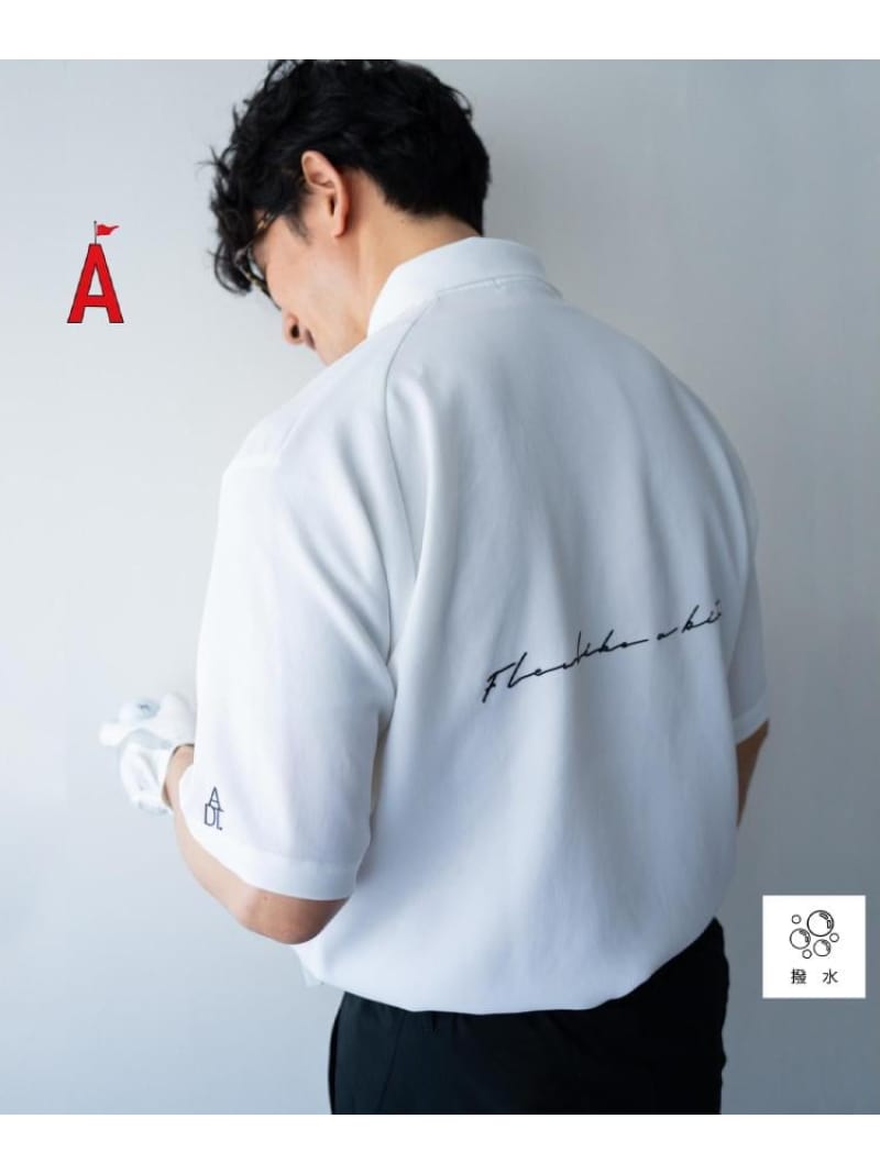 【SALE／51%OFF】撥水加工 櫻井貴史コラボ STREAMポロシャツ ADABAT STREAM アダバット トップス ポロシャツ ブラック ホワイト【RBA_E】【送料無料】[ Fashion]