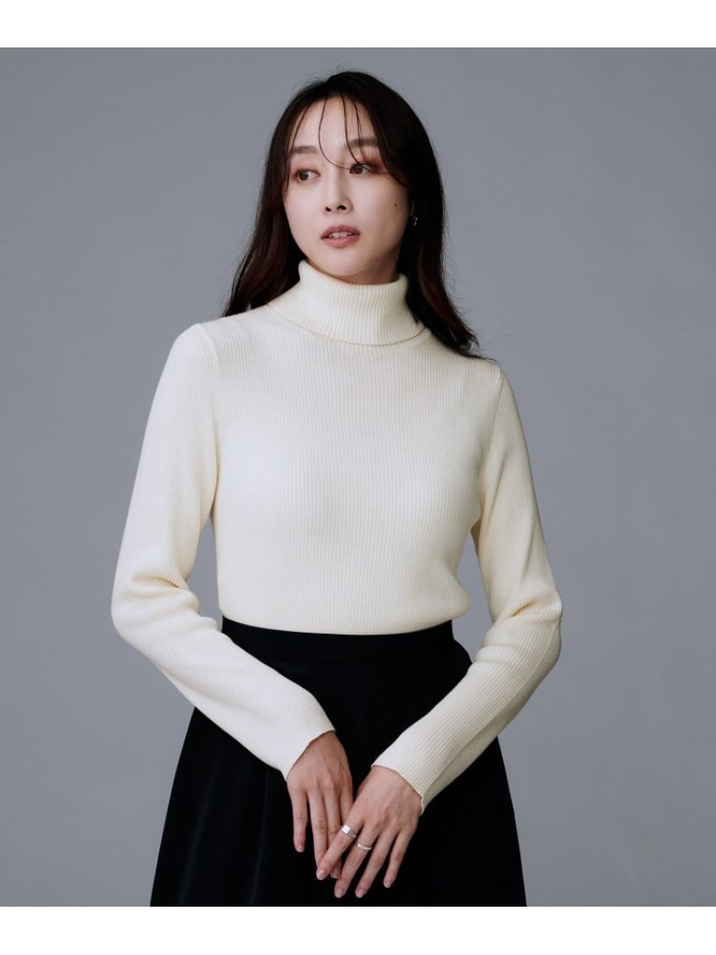 【SALE／24%OFF】【洗える/アンサンブル可能/ウール100%】リブタートルネックウールニット UNTITLED アンタイトル トップス ニット レッド グレー ブラック ホワイト ブルー【RBA_E】【送料無料】[ Fashion]｜WORLD ONLINE STORE店