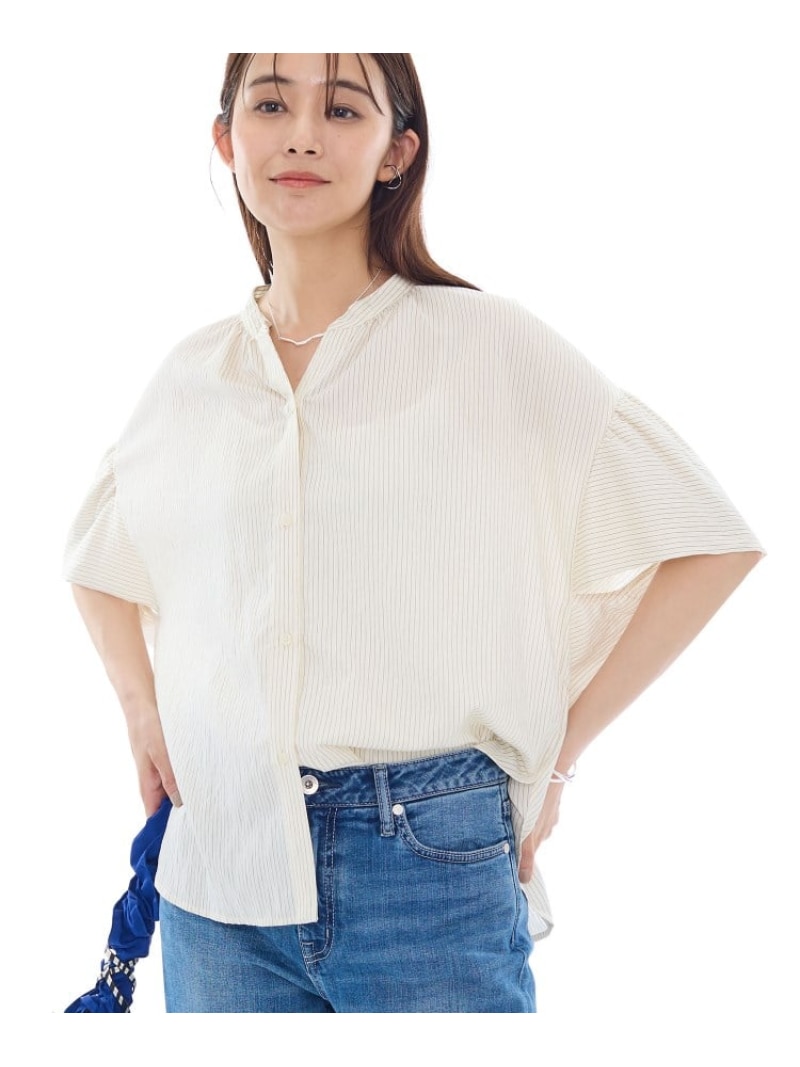 【SALE／30%OFF】ドルマンスリーブブラウス INDIVI インディヴィ トップス シャツ・ブラウス ネイビー ホワイト ベージュ【RBA_E】【送料無料】[ Fashion]
