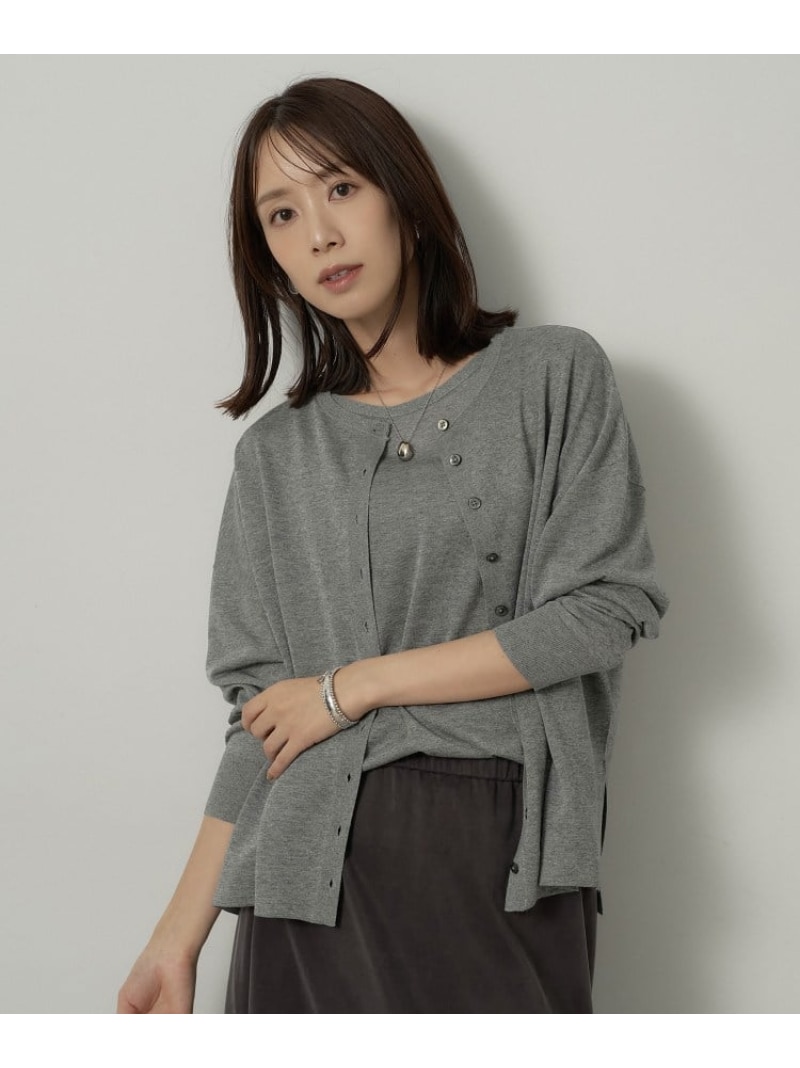 【アンサンブル可】前後2WAYカーディガン UNTITLED アンタイトル トップス カーディガン グレー パープル【先行予約】*【送料無料】[ Fashion]｜WORLD ONLINE STORE店