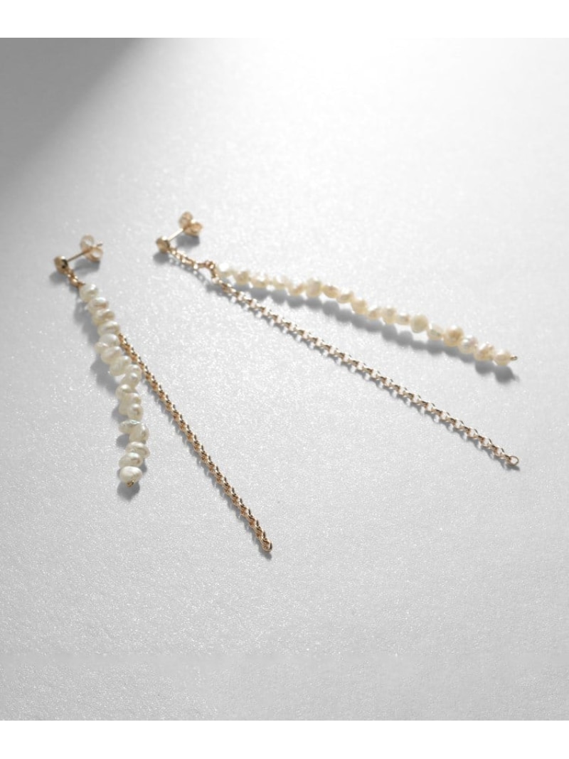 K10バロックパールMVチェーン スタッドピアス COCOSHNIK ココシュニック アクセサリー・腕時計 ピアス イエロー【送料無料】[ Fashion]