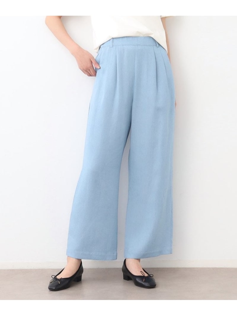 【STORY掲載!/ウエストゴム/タックあり】セルロースデニム イージーパンツ LAURA ASHLEY ローラ アシュレイ パンツ ジーンズ・デニムパンツ ネイビー ブルー【送料無料】[ Fashion] 12,045円