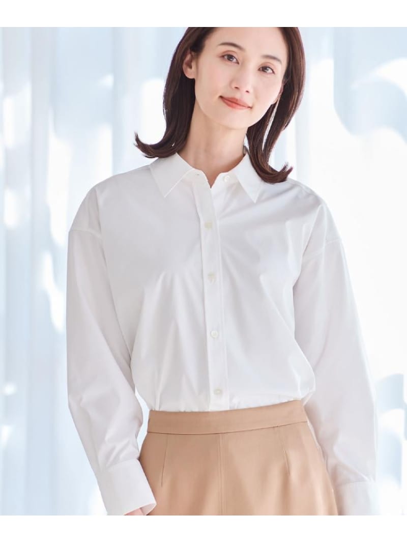 【羽織りにも◎】タイプライタービッグシャツ Reflect リフレクト トップス シャツ・ブラウス ホワイト ブルー【送料無料】[ Fashion]
