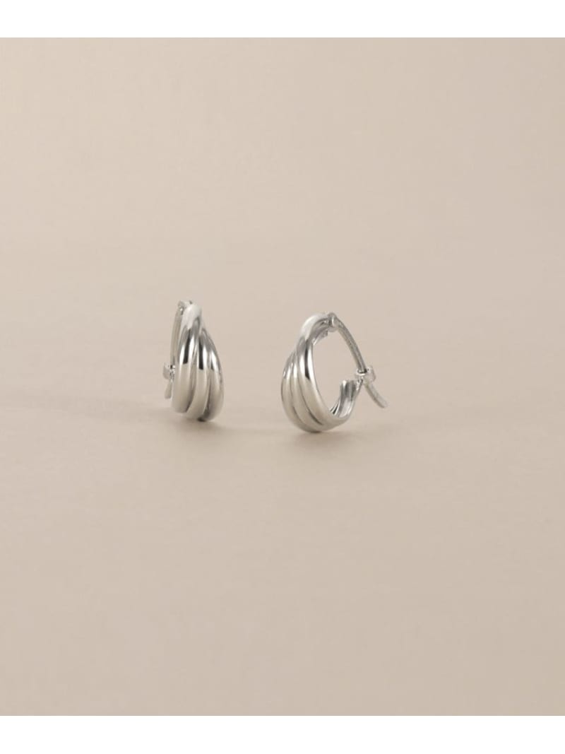 プラチナ 甲丸トリプル フープピアス COCOSHNIK ココシュニック アクセサリー・腕時計 ピアス【送料無料】[ Fashion]