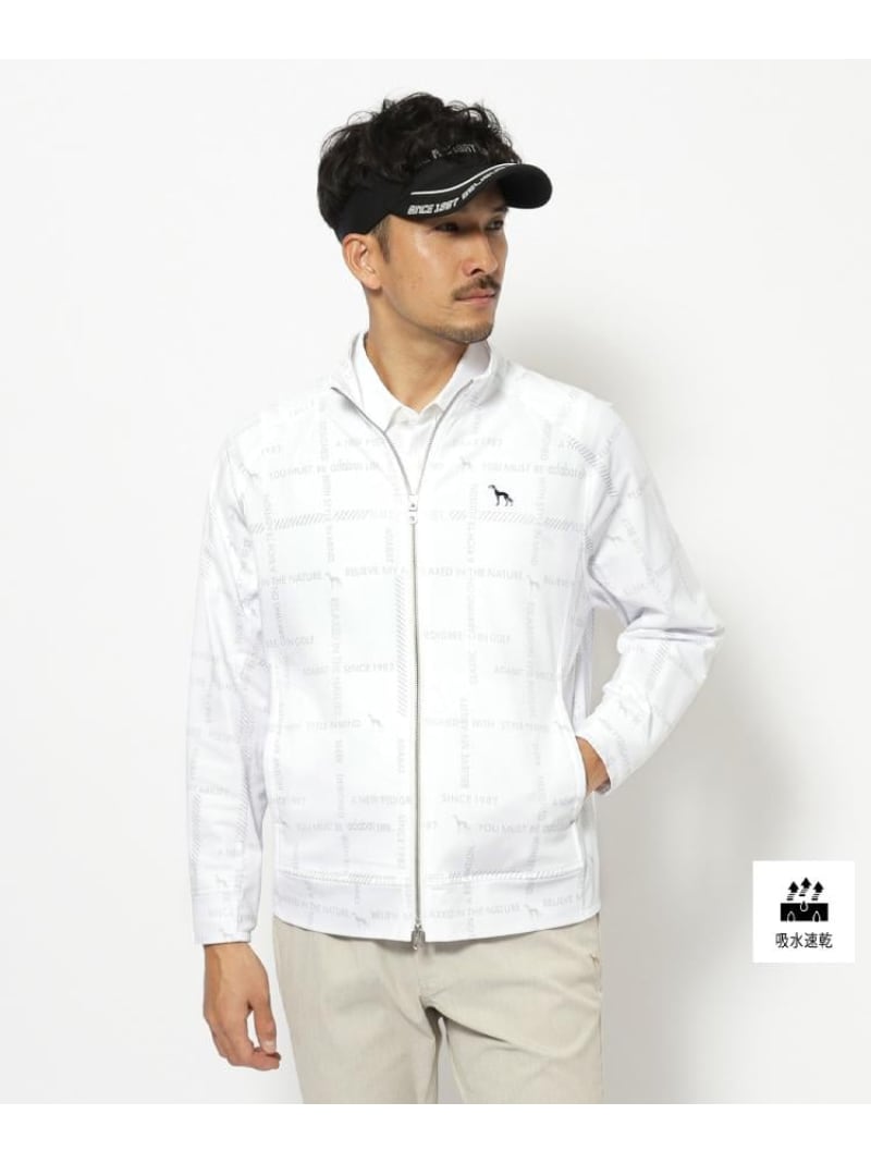 【SALE／30%OFF】吸水速乾 ロゴチェックジップアップブルゾン adabat アダバット ジャケット・アウター ブルゾン・ジャンパー ホワイト ブラック【RBA_E】【送料無料】[ Fashion]