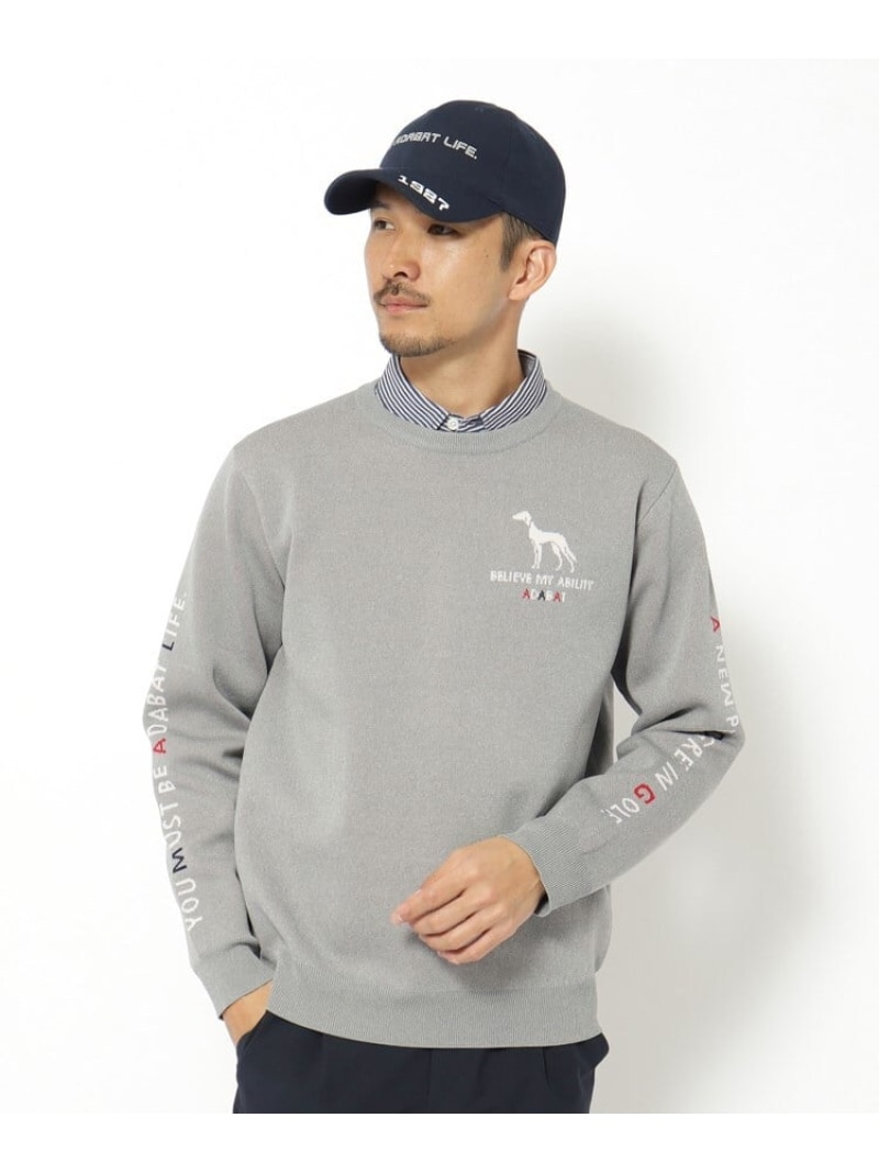 【SALE／30%OFF】ウォッシャブル素材 サルーキジャカードニット adabat アダバット トップス ニット グレー オレンジ ネイビー【RBA_E】【送料無料】[ Fashion]