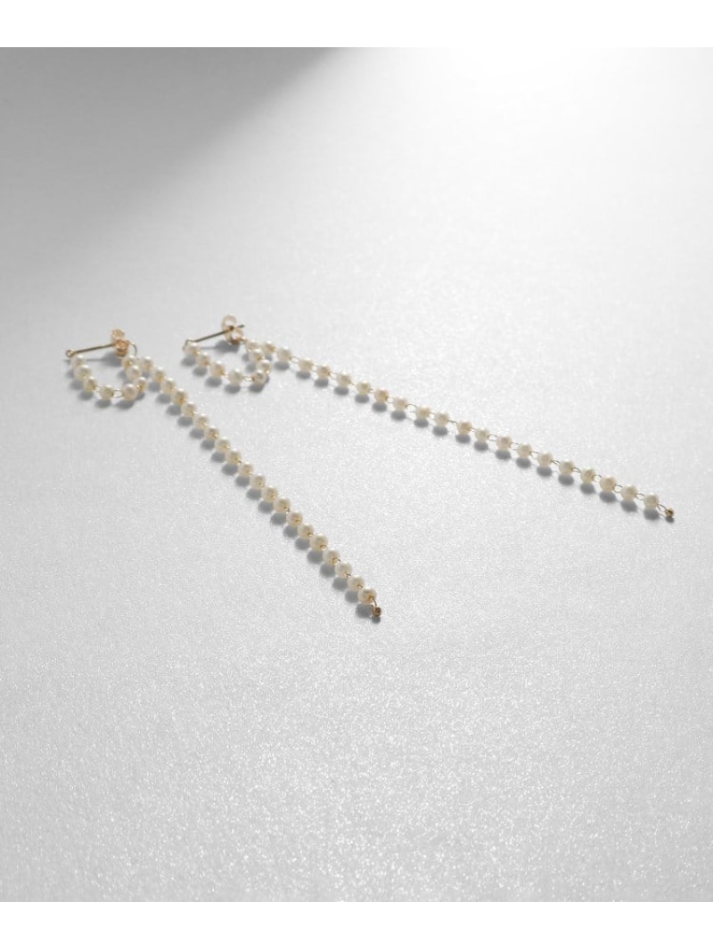 K10パールチェーン ロングフープピアス COCOSHNIK ココシュニック アクセサリー・腕時計 ピアス イエロー【送料無料】[ Fashion]