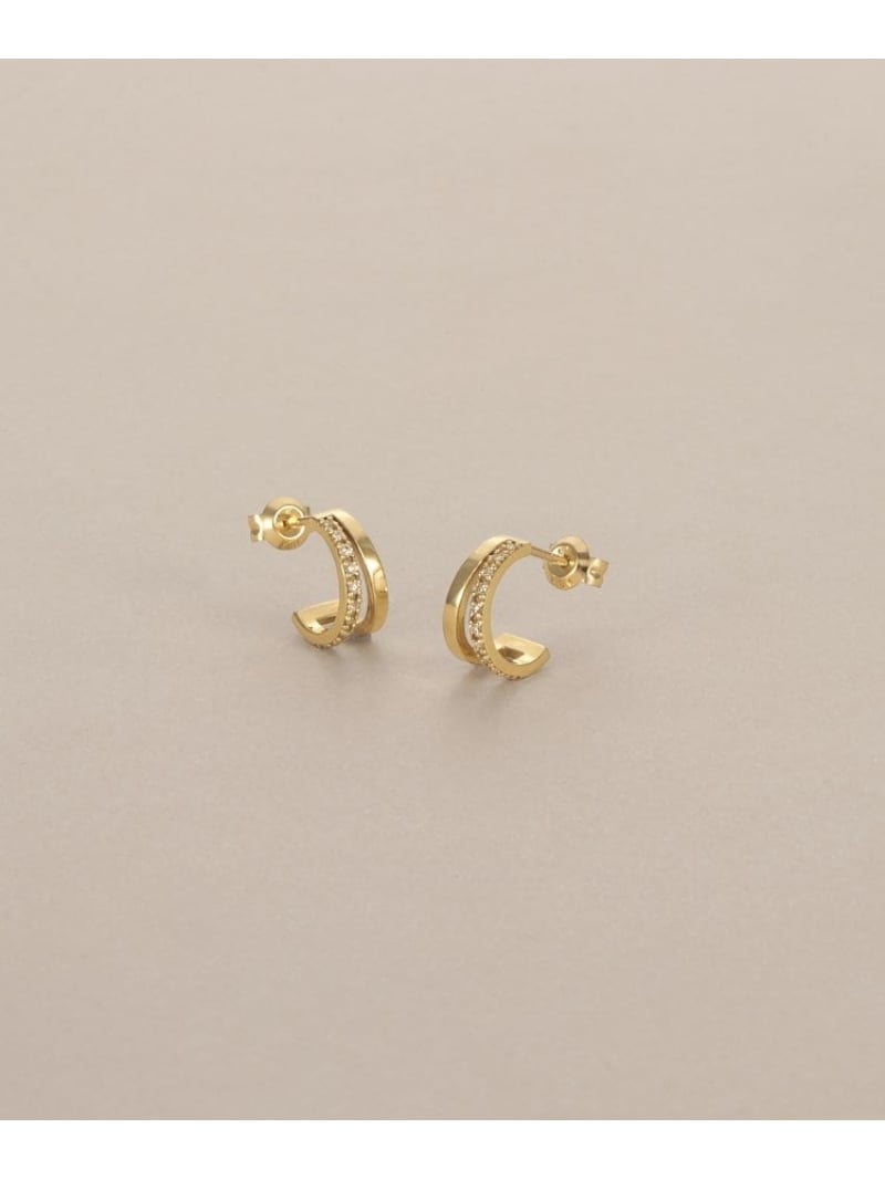 K10ダイヤモンド スプリットフープ スタッドピアス COCOSHNIK ココシュニック アクセサリー・腕時計 ピアス ゴールド【送料無料】[ Fashion]｜WORLD ONLINE STORE店