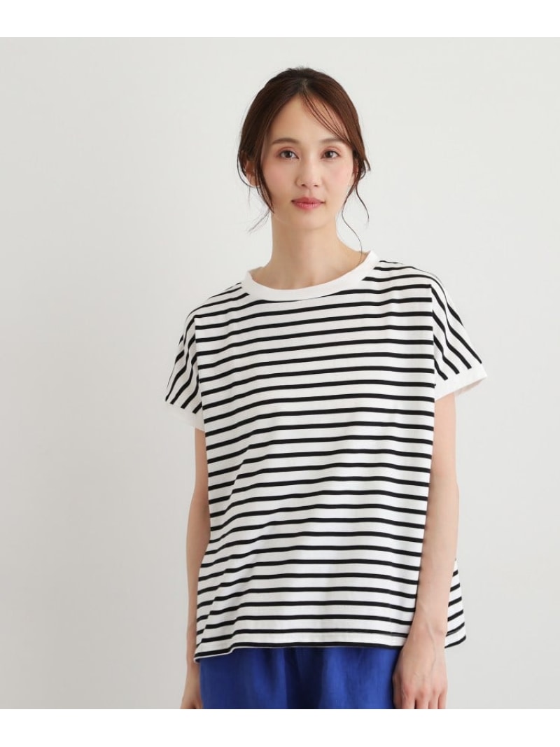 【日本製】コットン天竺ボーダーTシャツ LAURA ASHLEY HOME ローラ アシュレイ トップス カットソー・Tシャツ ブルー レッド ブラック【送料無料】[ Fashion]