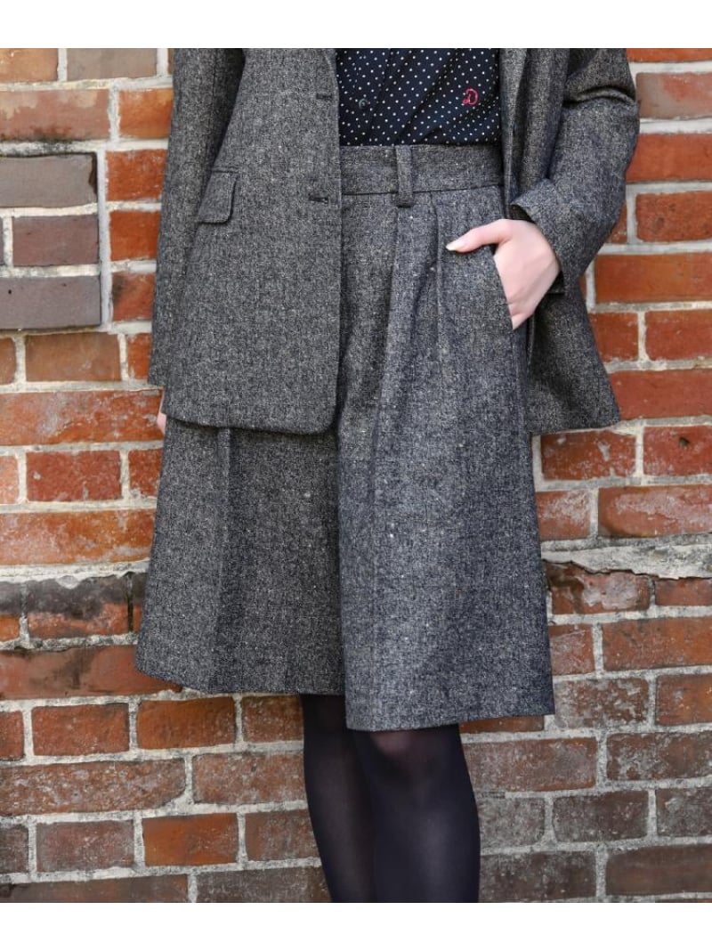 ネップツイードバミューダパンツ DRESSTERIOR ドレステリア パンツ その他のパンツ ベージュ グレー【先行予約】*【送料無料】[ Fashion]｜WORLD ONLINE STORE店