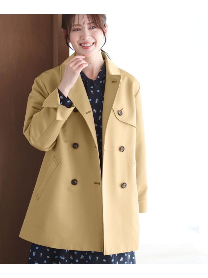 【オン・オフ着回しやすい◎】ダブルブレストジャケット Reflect リフレクト ジャケット・アウター ステンカラーコート グレー ブラック【送料無料】[ Fashion]